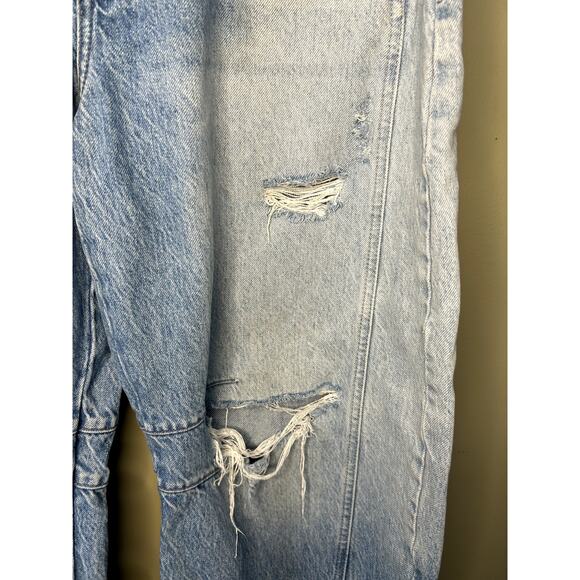 Free People We The Free Good Luck Mid Rise Barrel Jeans Barnyard Blue 28 - Picture 7 of 15